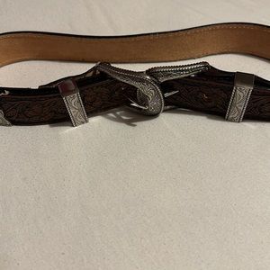 Elegant Silver and Brown Women's Belt